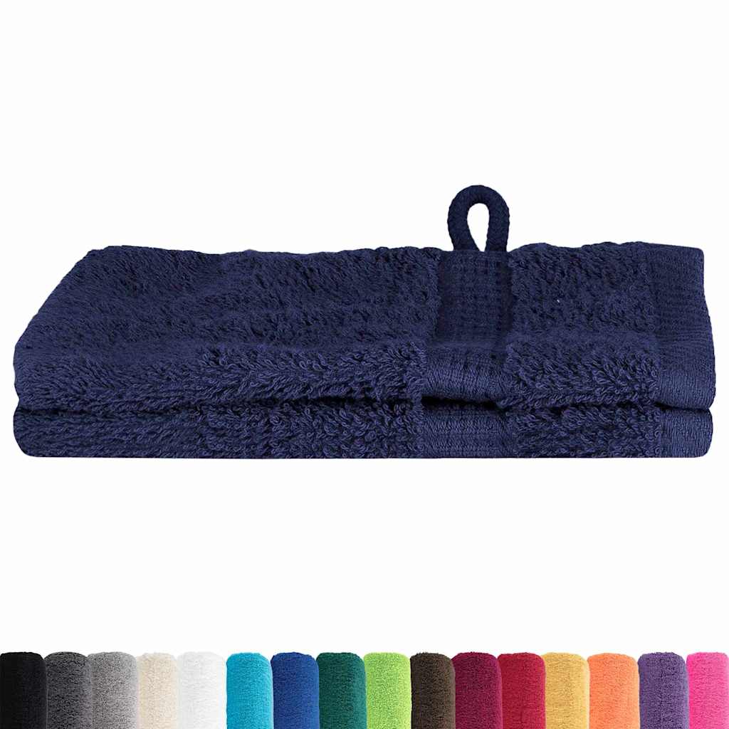 vidaXL Panni per il viso SOLUND 2 pcs Blu marino Cotone