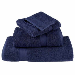 vidaXL Panni per il viso SOLUND 4 pcs Blu marino Cotone