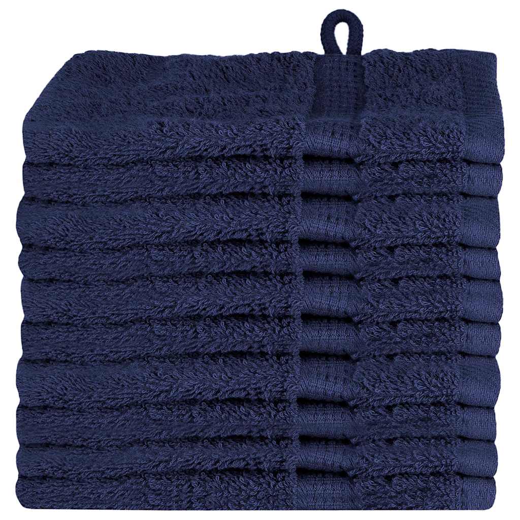 vidaXL Panni per il viso SOLUND 10 pcs Blu marino Cotone