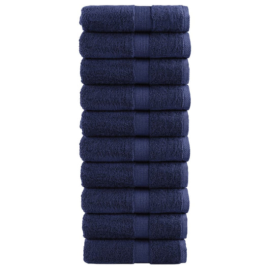 Asciugamani Ospiti SOLUND 10 pz Blu Navy 30x50 cm 600gsm