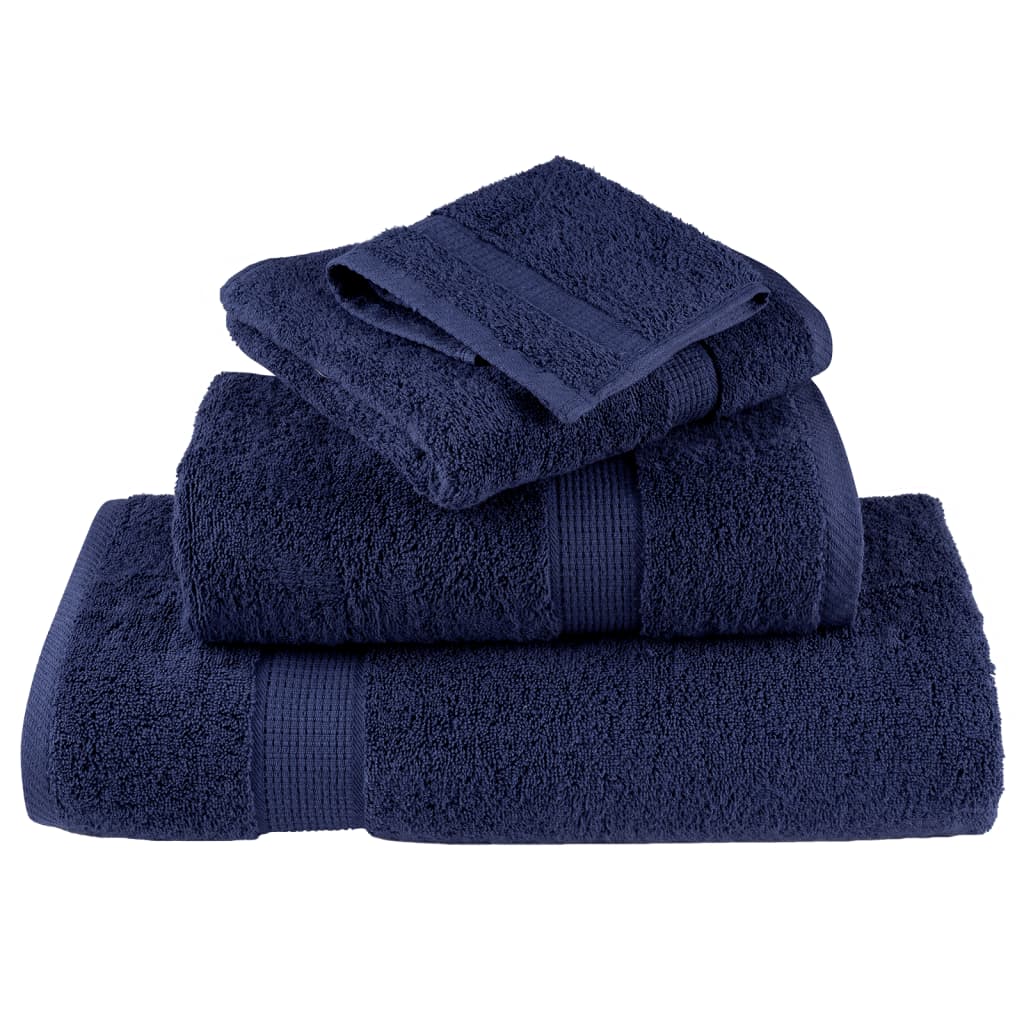 Asciugamani per Sauna SOLUND 2pz Blu Navy 50x100 cm 600gsm 137257