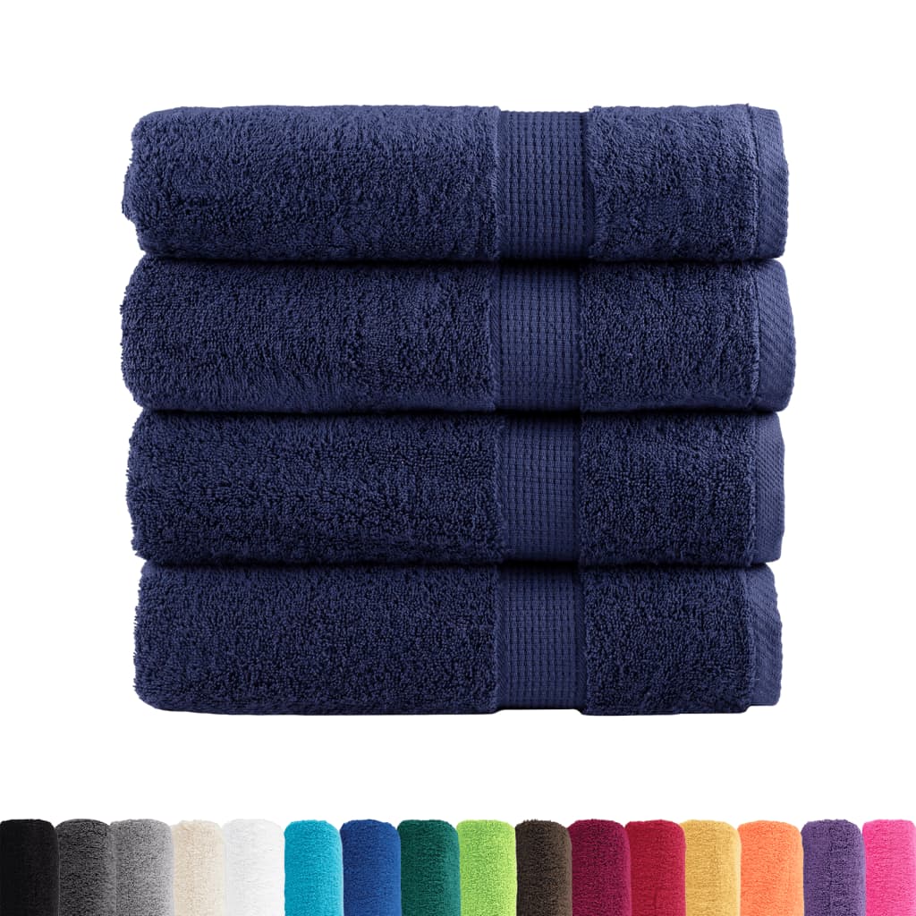 vidaXL Asciugamani da Bagno SOLUND 4 pz Blu Navy 100x150cm 600gsm