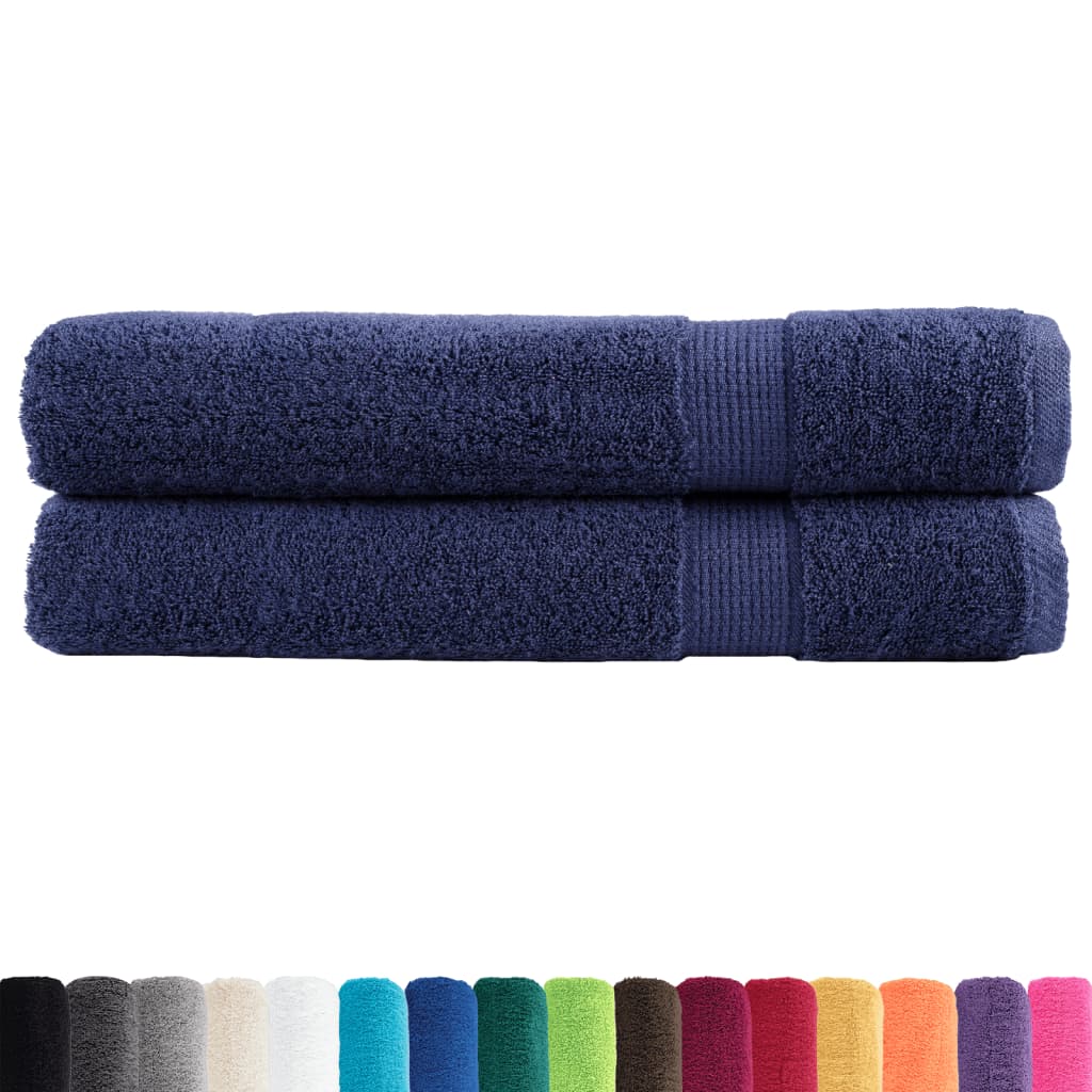 Asciugamani Premium SOLUND 2 pz Blu Navy 100x200cm 600gsm 137269