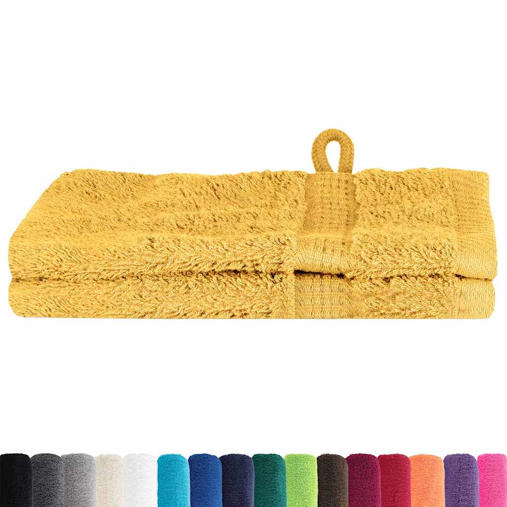 vidaXL Panni per il viso SOLUND 2 pcs Oro Cotone