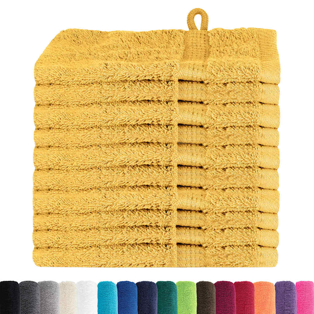 vidaXL Panni per il viso SOLUND 10 pcs Oro Cotone