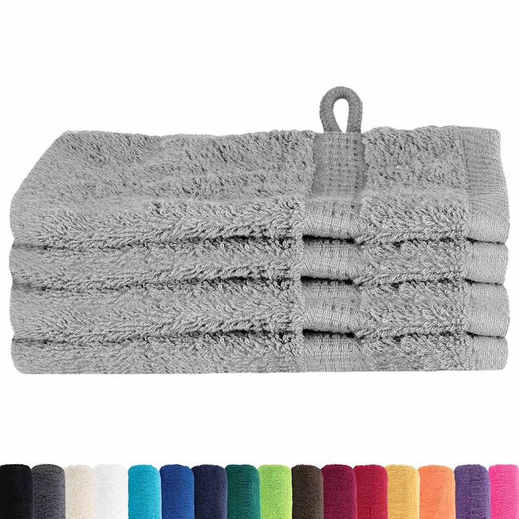 vidaXL Panni per il viso 4 pcs Grigio Cotone