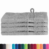 vidaXL Panni per il viso 4 pcs Grigio Cotone