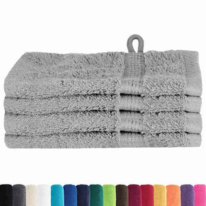 vidaXL Panni per il viso 4 pcs Grigio Cotone