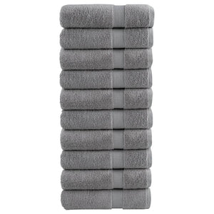 Asciugamani da Bagno SOLUND 10 pz Grigi 100x150 cm 600gsm