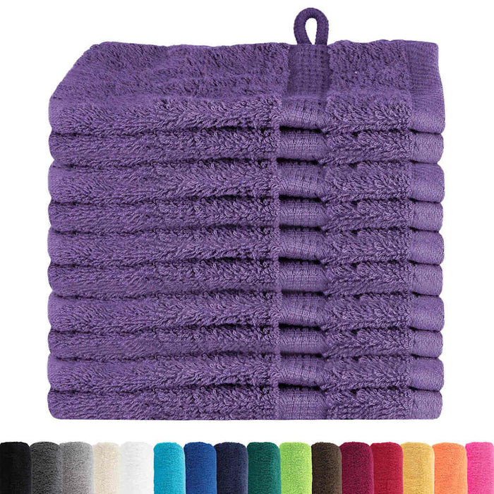 vidaXL Panni per il viso SOLUND 10 pcs Viola Cotone