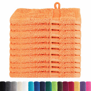 vidaXL Panni per il viso SOLUND 10 pcs Arancione Cotone