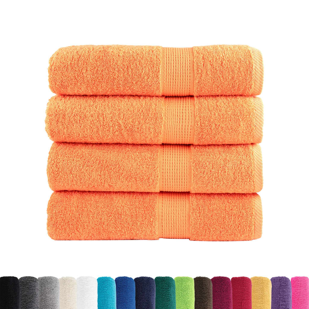 vidaXL Asciugamani Doccia SOLUND 4 pz Arancioni 70x140cm 600 g/m²
