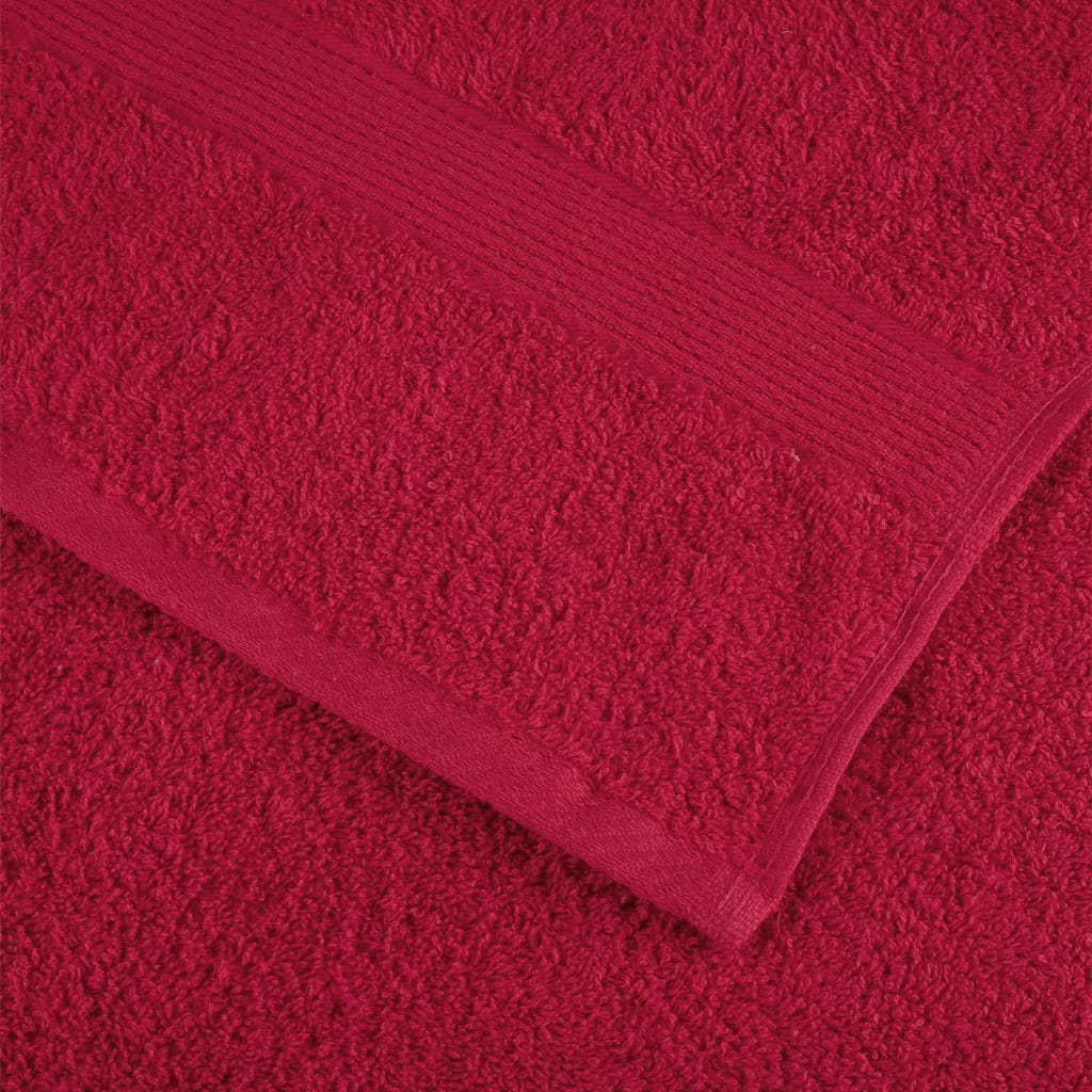 Asciugamani Premium SOLUND 10 pz Rosso 100x200 cm 600 g/m² 137415