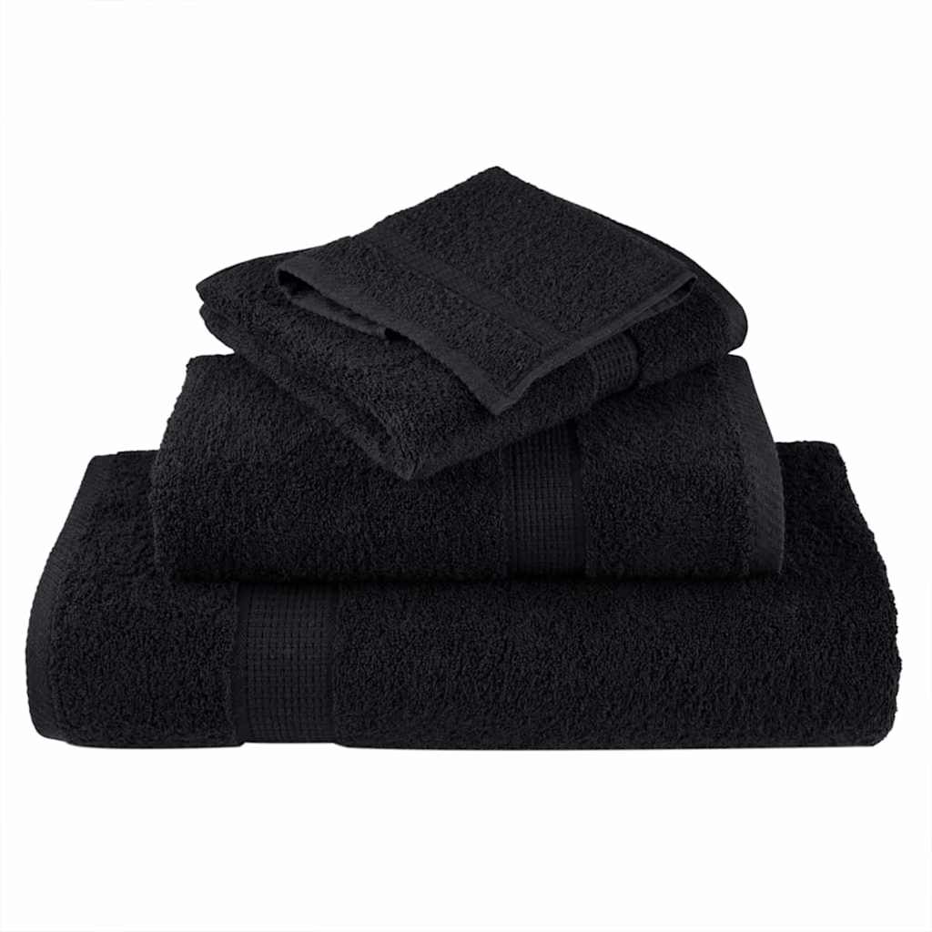 vidaXL Panni per il viso SOLUND 2 pcs Nero Cotone