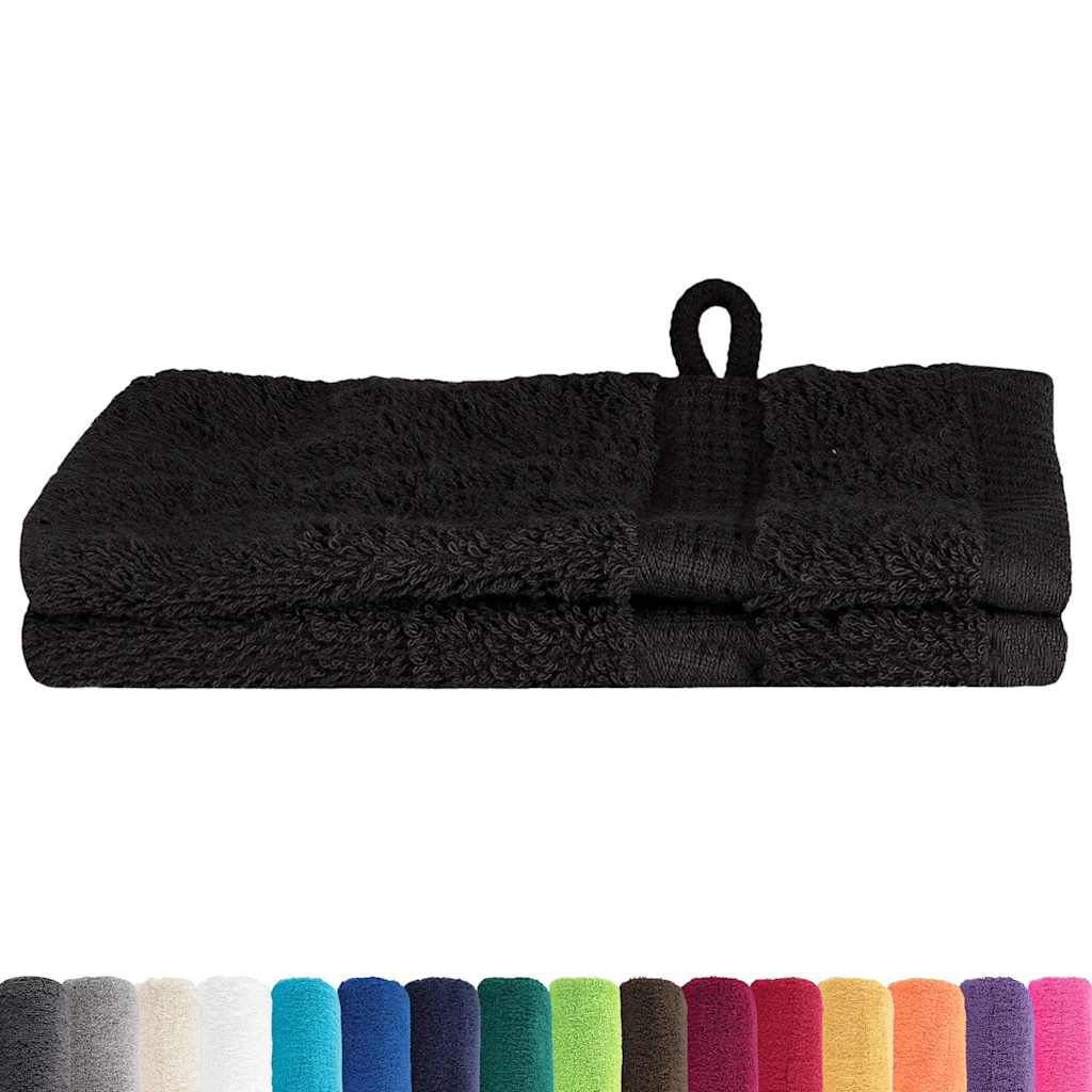 vidaXL Panni per il viso SOLUND 2 pcs Nero Cotone