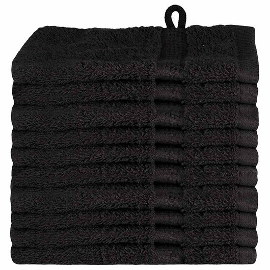 vidaXL Panni per il viso SOLUND 10 pcs Nero Cotone