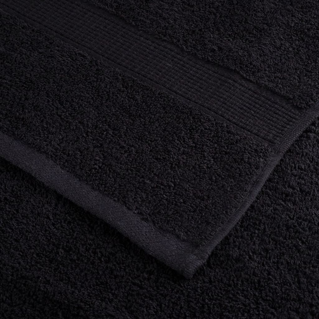 vidaXL Asciugamani per Ospiti SOLUND 10 pz Neri 30x50 cm 600 g/m²