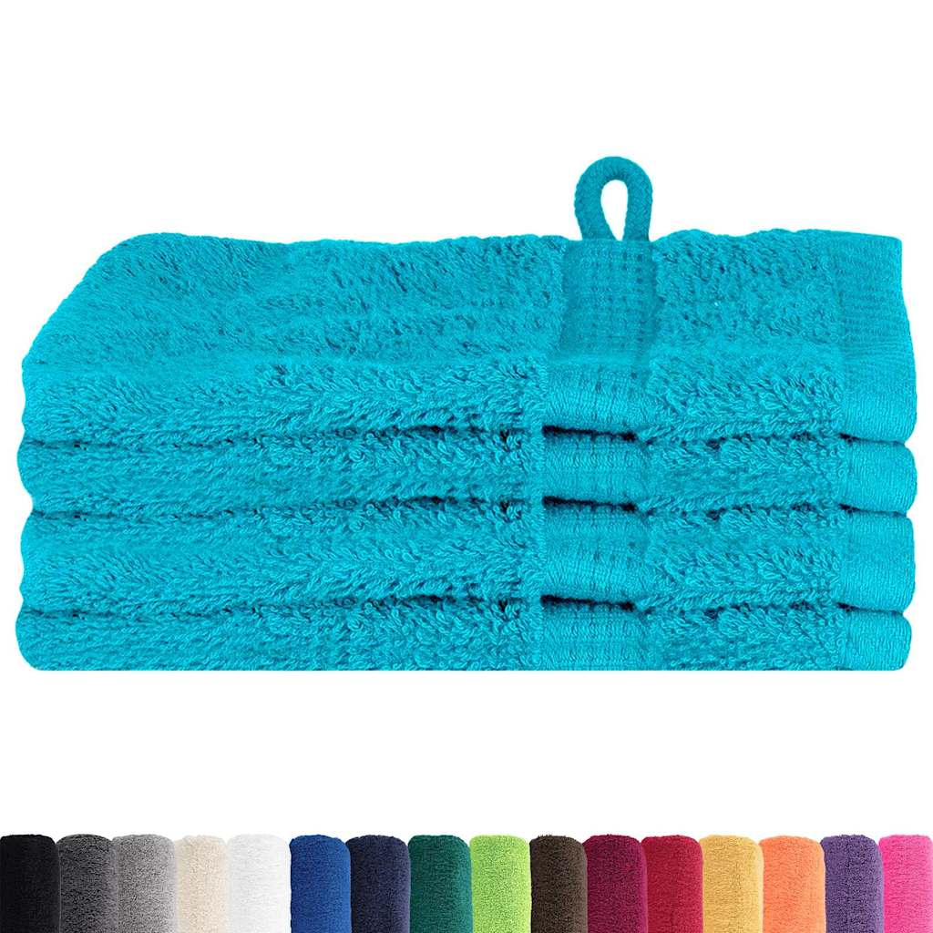 vidaXL Panni per il viso 4 pcs Turchese Cotone