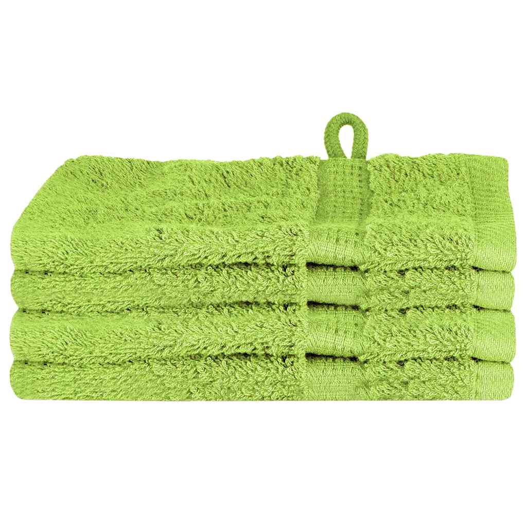 vidaXL Panni per il viso SOLUND 4 pcs Mela verde Cotone