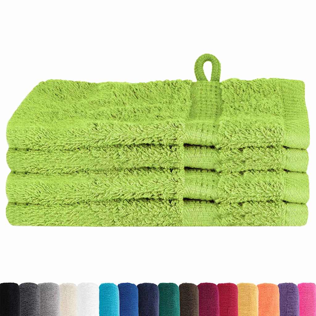 vidaXL Panni per il viso SOLUND 4 pcs Mela verde Cotone