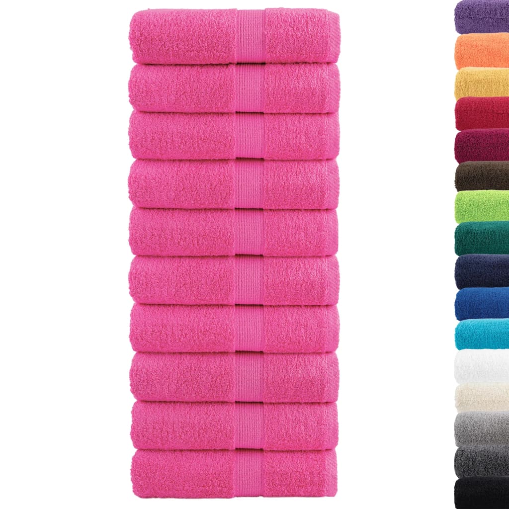 vidaXL Asciugamani Premium SOLUND 10 pz Rosa 30x30 cm 600 g/m²
