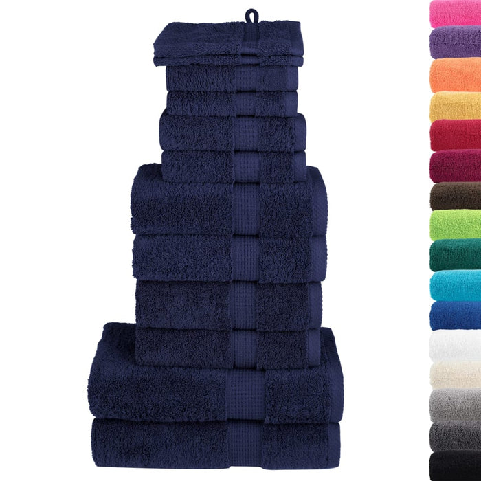 vidaXL Set ASciugamani SOLUND 12 pz Blu Navy 600 gsm
