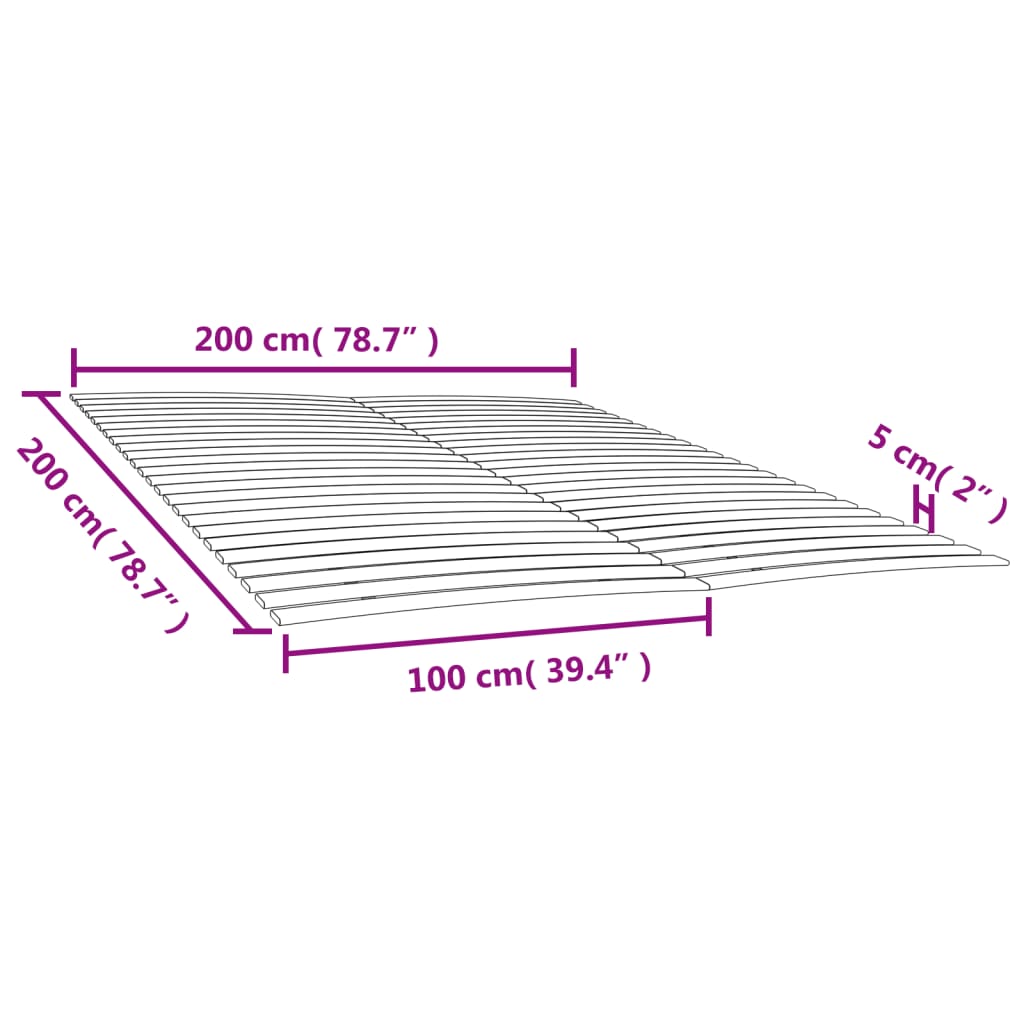 Reti a Doghe con 48 Doghe 2 pz 100x200 cm