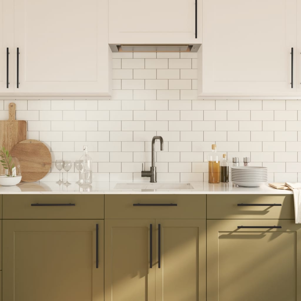 Maniglie per Mobili 10 pz Nere 192 mm in Acciaio Inox 3203627