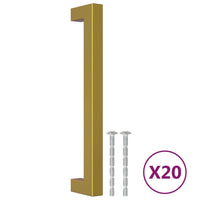 Maniglie per Mobili 20 pz Oro 160 mm in Acciaio Inoxcod mxl 109005