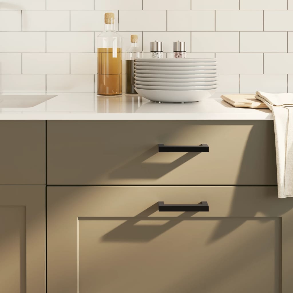 Maniglie per Mobili 20 pz Nere 96 mm in Acciaio Inox 3203652