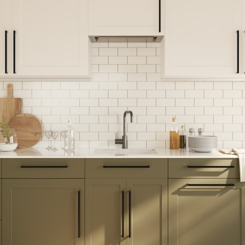 Maniglie per Mobili 20 pz Nere 320 mm in Acciaio Inox 3203657