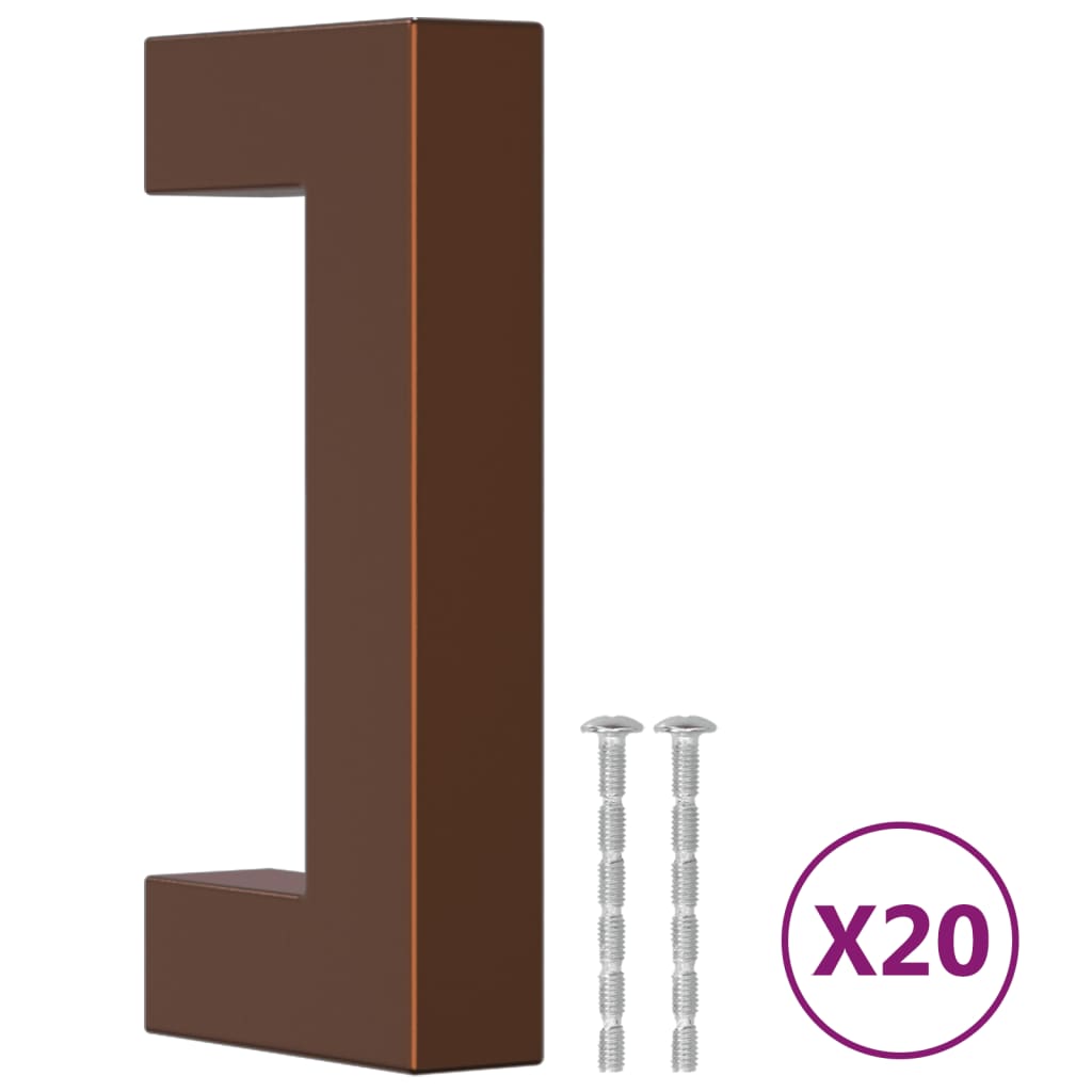 Maniglie per Mobili 20 pz Bronzo 64 mm in Acciaio Inoxcod mxl 109017