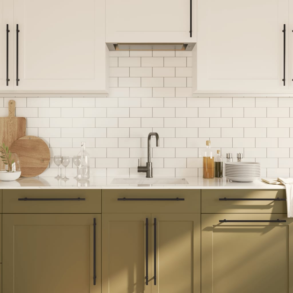 Maniglie per Mobili 20 pz Nere 320 mm in Acciaio Inox