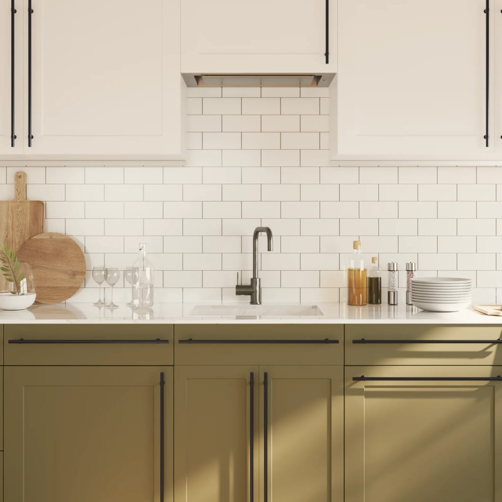 Maniglie per Mobili 10 pz Nere 480 mm in Acciaio Inox 3203714