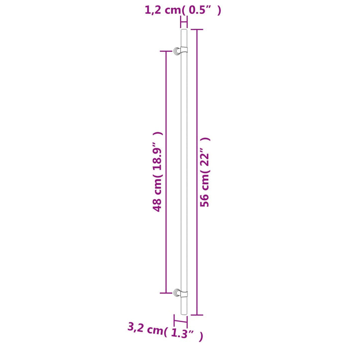 Maniglie per Mobili 10 pz Bronzo 480 mm in Acciaio Inox