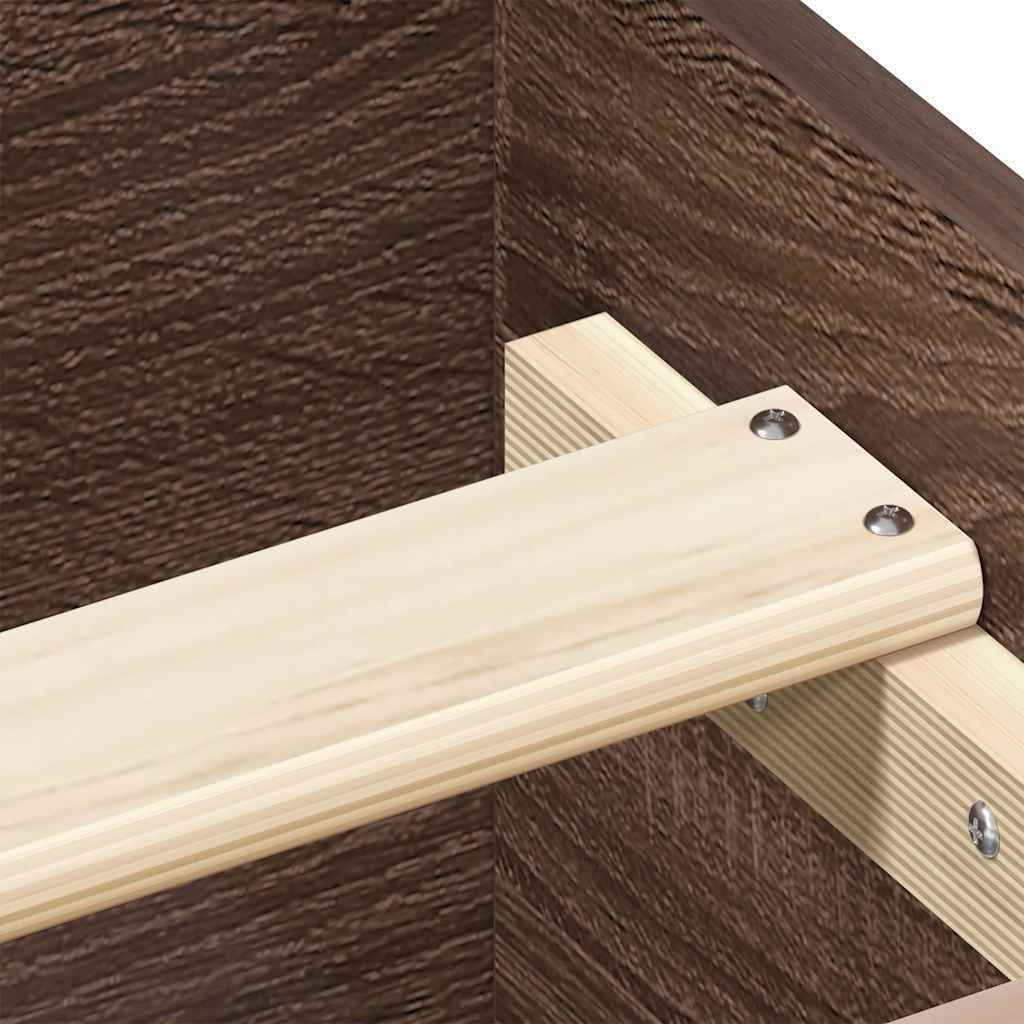 Giroletto senza Materasso-Struttura Letto Rovere Marrone 100x200 cm Truciolato 901316