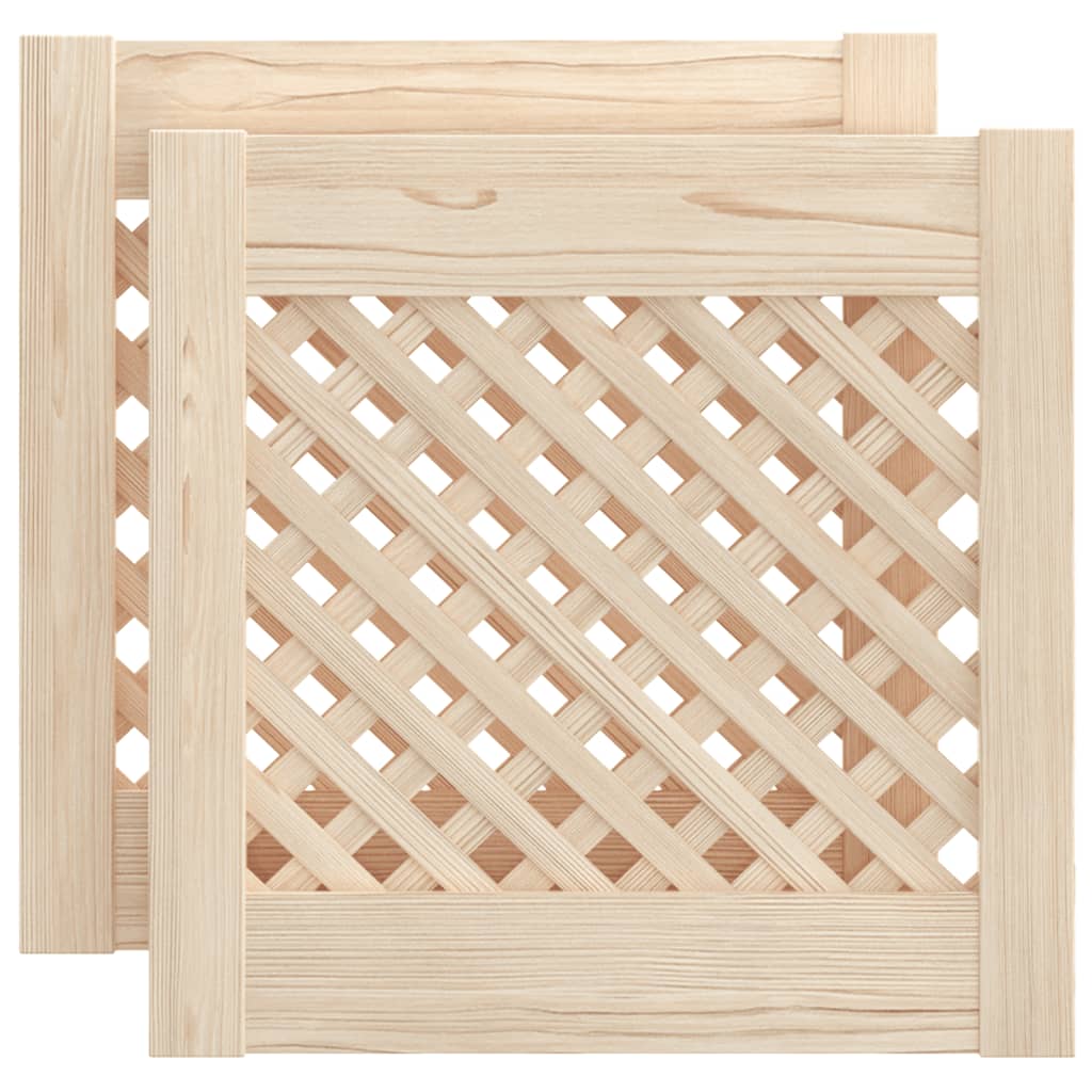 Ante con Design a Reticolo 2 pz 39,5x39,5 cm in Legno di Pino 372787