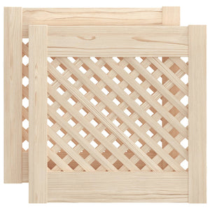 Ante con Design a Reticolo 2 pz 39,5x39,5 cm in Legno di Pino 372787