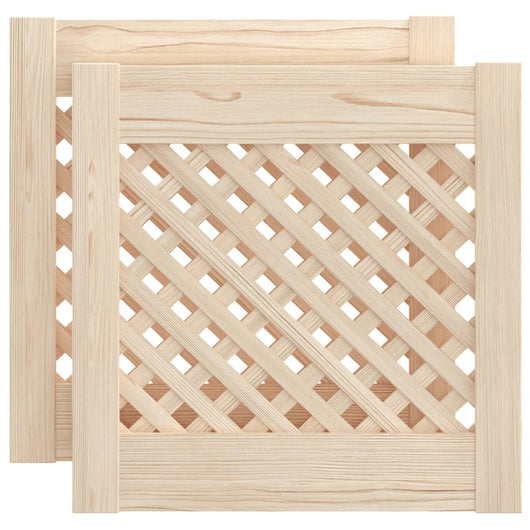 Ante con Design a Reticolo 2 pz 39,5x39,5 cm in Legno di Pino 372787