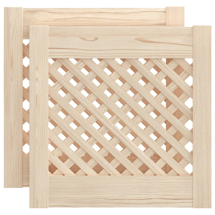 Ante con Design a Reticolo 2 pz 39,5x39,5 cm in Legno di Pino 372787