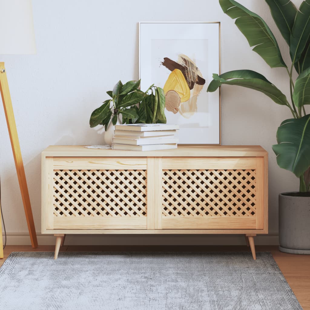 Ante con Design a Reticolo 2 pz 59,5x39,5 cm in Legno di Pino 372789