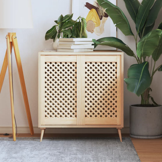 Ante con Design a Reticolo 2 pz 39,5x69 cm in Legno di Pino 372793