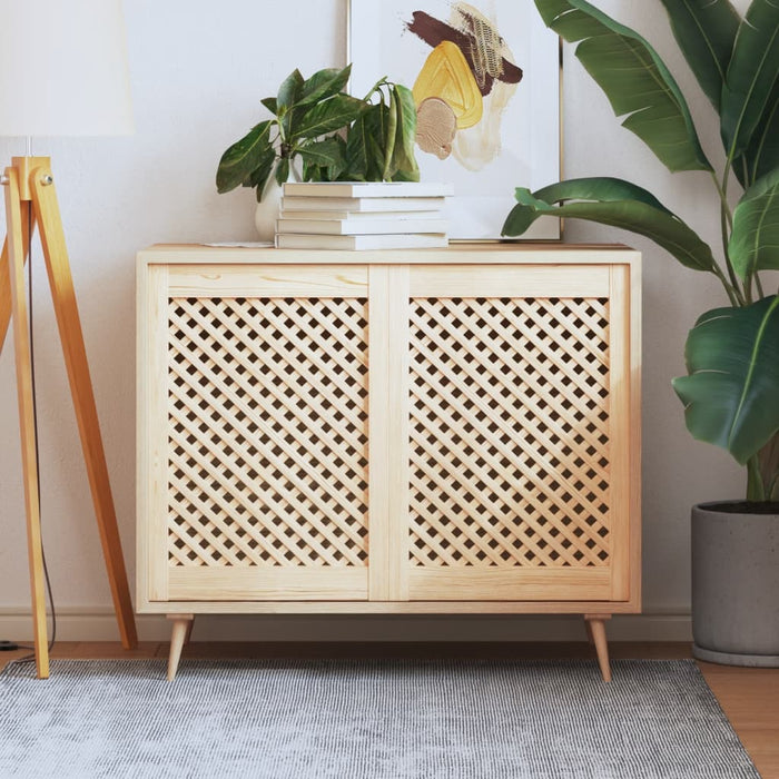 Ante con Design a Reticolo 2 pz 49,5x69 cm in Legno di Pinocod mxl 107860