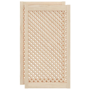Ante con Design a Reticolo 2 pz 49,5x99 cm in Legno di Pinocod mxl 83896