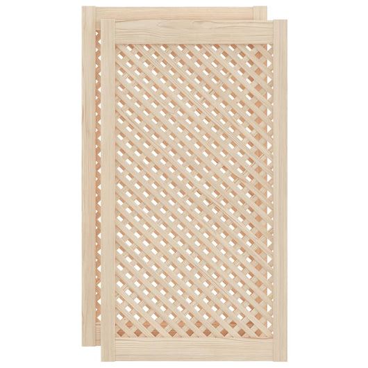 Ante con Design a Reticolo 2 pz 49,5x99 cm in Legno di Pinocod mxl 83896