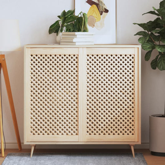 Ante con Design a Reticolo 2 pz 59,5x99 cm in Legno di Pino 372798