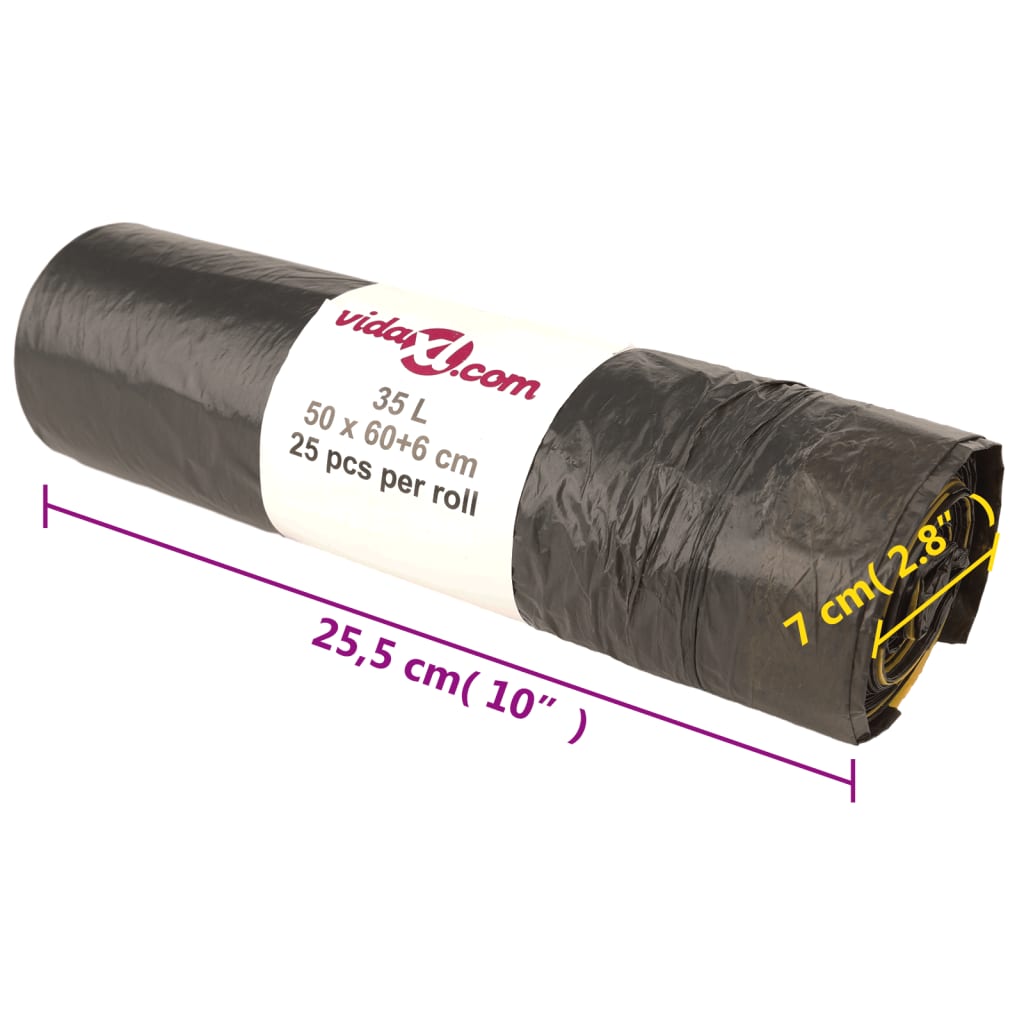 Sacchetti per Cestini con Coulisse 250 pz Neri 35 L 155342