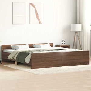 Giroletto con Testiera e Pediera Rovere Marrone 200x200 cm 3203739