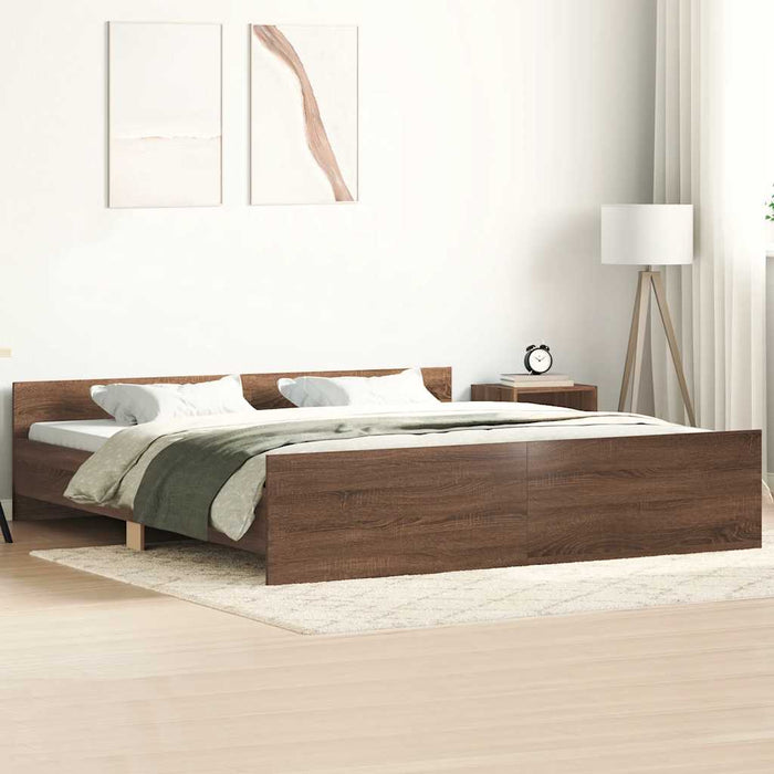 Giroletto con Testiera e Pediera Rovere Marrone 200x200 cm 3203739