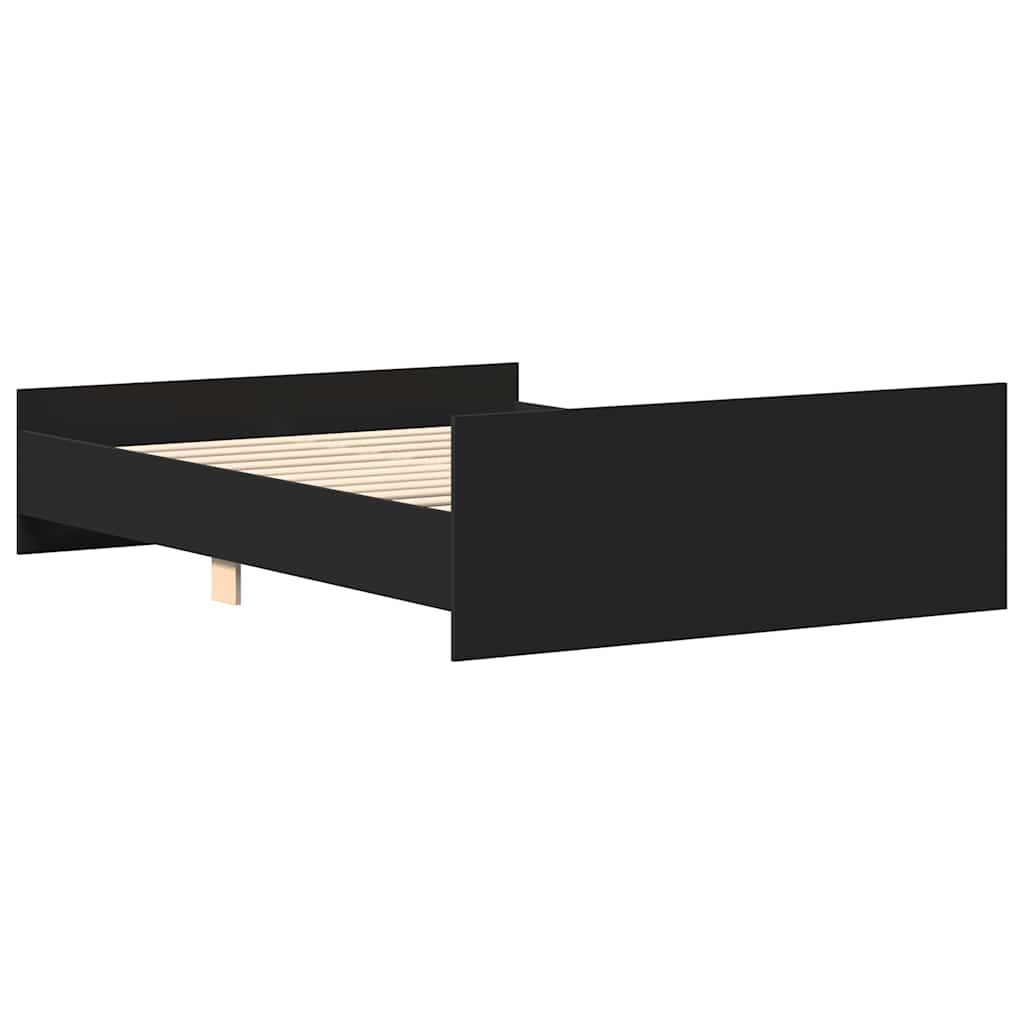 Giroletto con Testiera e Pediera-Struttura Letto Nero 140x200 cm